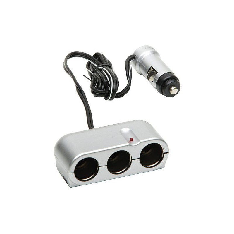 Adaptador mechero triple 12V SUMEX con cable