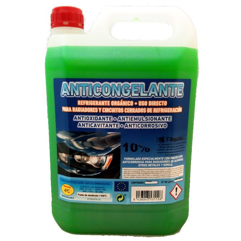 Anticongelante Verde 10% 5 litros Anticongelante Verde 10% 5 litros